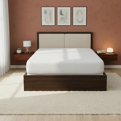 Satin Stripe Soft Touch Fitted Sheet 40Cm Extra Deep Skirt Bed Linen White - image 1