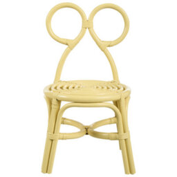 Beliani Kids Chair - Handmade Natural Rattan, Yellow, Laminated Finish, Compact Boho Design - thumbnail 1