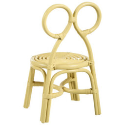 Beliani Kids Chair - Handmade Natural Rattan, Yellow, Laminated Finish, Compact Boho Design - thumbnail 5