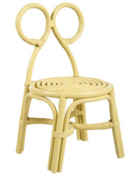 Beliani Kids Chair - Handmade Natural Rattan, Yellow, Laminated Finish, Compact Boho Design - thumbnail 3