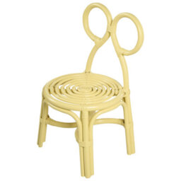 Beliani Kids Chair - Handmade Natural Rattan, Yellow, Laminated Finish, Compact Boho Design - thumbnail 6