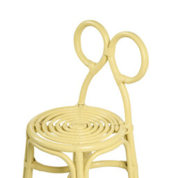 Beliani Kids Chair - Handmade Natural Rattan, Yellow, Laminated Finish, Compact Boho Design - thumbnail 7