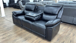 Stratus Interiors Elio Manual Recliner Grey Black - Black - Three Plus 2 Seater Set