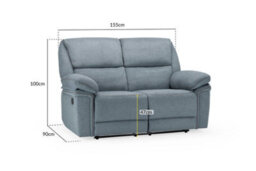 Stratus Interiors Elio Manual Recliner Grey Black - Black - Three Plus 2 Seater Set - thumbnail 4