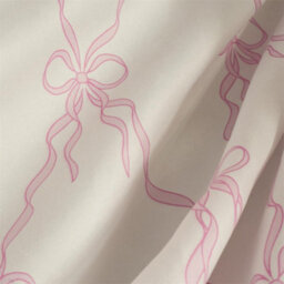 Bow Lattice Bedding Set Microfibre Reversible Duvet Cover With Pillowcase Pink/white Double - thumbnail 4