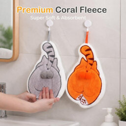 3Pcs Cat Hand Towels,cute Hand Towel For Kitchen Bathroom,home Bathroom Decor Towel,quick Dry Coral Fleece,cat Lovers Gifts - thumbnail 5