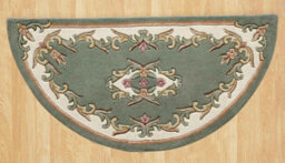 Green Traditional Bordered Floral Handmade Wool Rug For Living Room And Bedroom-120Cm X 180Cm - thumbnail 6