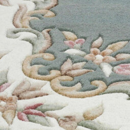 Green Traditional Bordered Floral Handmade Wool Rug For Living Room And Bedroom-120Cm X 180Cm - thumbnail 3