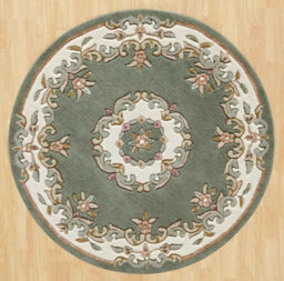 Green Traditional Bordered Floral Handmade Wool Rug For Living Room And Bedroom-120Cm X 180Cm - thumbnail 5
