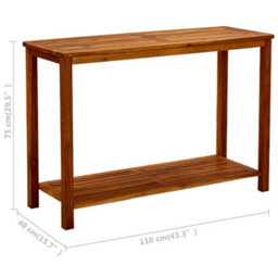 Walplus Garden Console Table 110X40X75 Cm Solid Acacia Wood - thumbnail 7
