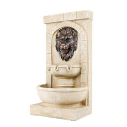 Gardenwize Solar Powered Lion Head Stone Effect Weatherproof  Outdoor Garden Water Feature Fountain - thumbnail 3