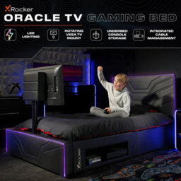 X Rocker Oracle Small Double Led Tv Gaming Bed - Black Rgb - thumbnail 2