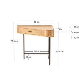 Nordlys Wood And Metal Corner Desk With 1 Drawer Classic Style Bedroom - thumbnail 6