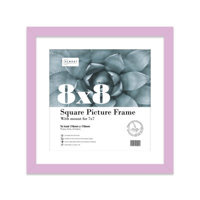 "8X8"" Lilac Picture Frame - 8X8"" Square Frame With 7X7"" Mount For 8X8""/7X7"" Pictures Art Deco Style Frame For Home Décor, 1 Pack" - image 1