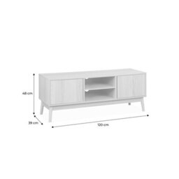 Alice's Garden Sweeek - 120Cm Tv Unit Wooden Effect 2 Doors Dune Natural 120X39X48 Cm - thumbnail 7