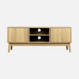 Alice's Garden Sweeek - 120Cm Tv Unit Wooden Effect 2 Doors Dune Natural 120X39X48 Cm - thumbnail 2