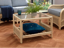 Desser Conservatory Chelsea Coffee Table With Glass Top - Natural Rattan - thumbnail 2