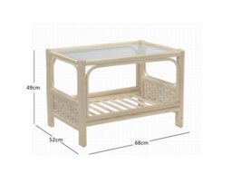 Desser Conservatory Chelsea Coffee Table With Glass Top - Natural Rattan - thumbnail 4