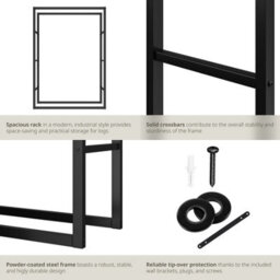 Tectake Log Holder Tuby -  Firewood Rack For Indoor & Outdoor, 100.5 X 25 X 150 Cm - Black - thumbnail 5