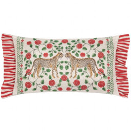 Wylder Tropics Okara Leopards Printed Ruffle  Cushion Cover - thumbnail 1