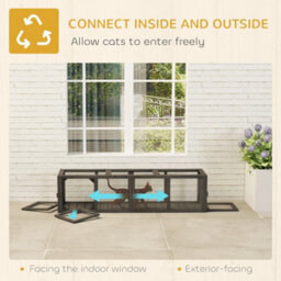 Outdoor Cat Tunnel, Wooden Extendable Pet Run, For Kitty, Puppy, Grey - thumbnail 6