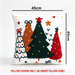 Amorly 18X18 Inch Christmas Tree Cushion Cover Only, Machine Washable, Festive Christmas Decorative Throw Cover For Couch, Sofa & Bed - thumbnail 4