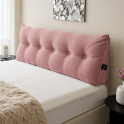 Thehotsale Pink Corduroy Wedge-Shaped Headboard Pillow For Bed Or Sofa, 150Cm W X 20Cm D X 50Cm H - thumbnail 2