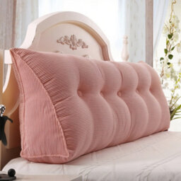 Thehotsale Pink Corduroy Wedge-Shaped Headboard Pillow For Bed Or Sofa, 150Cm W X 20Cm D X 50Cm H - thumbnail 3