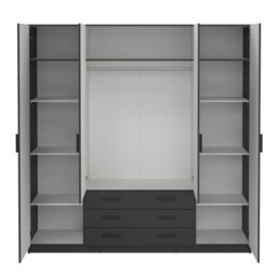 Furniture To Go Sprint Wardrobe With 4 Doors + 3 Drawers In Matt Grey - thumbnail 6