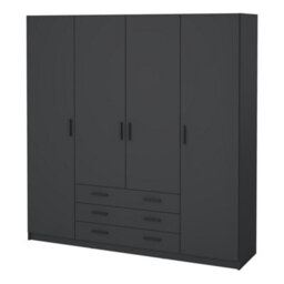 Furniture To Go Sprint Wardrobe With 4 Doors + 3 Drawers In Matt Grey - thumbnail 3