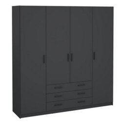 Furniture To Go Sprint Wardrobe With 4 Doors + 3 Drawers In Matt Grey