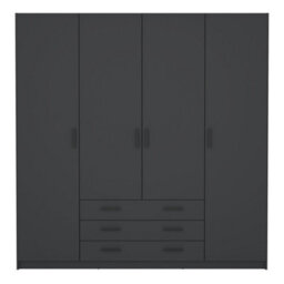 Furniture To Go Sprint Wardrobe With 4 Doors + 3 Drawers In Matt Grey - thumbnail 2