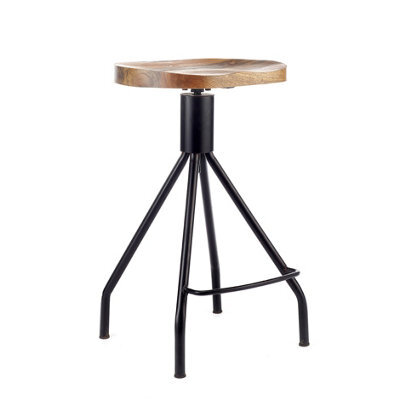 Elm Home And Products The Elm Home And Homemade Garden Bar Kitchen Pub Café Breakfast Stool Solid Mango Wooden Top Adjustable Height - image 1