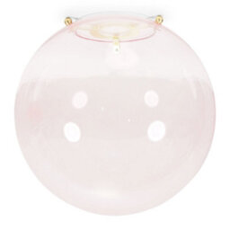 Valuelights Frenchie Pink Tinted Glass Globe Gold Easy Fit Lamp Shade (D)25Cm - thumbnail 1