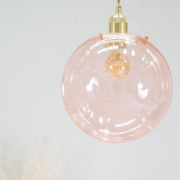 Valuelights Frenchie Pink Tinted Glass Globe Gold Easy Fit Lamp Shade (D)25Cm - thumbnail 2