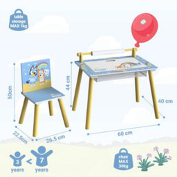 Bluey Kids Table And Chair Set - Wooden Activity Table For Toddlers - thumbnail 3