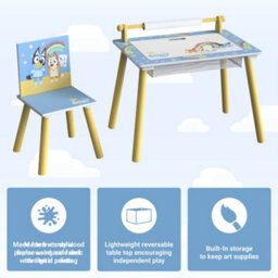 Bluey Kids Table And Chair Set - Wooden Activity Table For Toddlers - thumbnail 4
