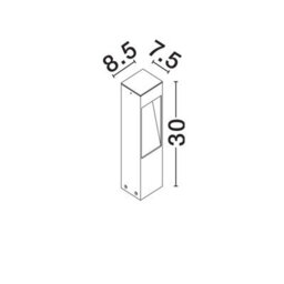 Luminosa Lighting Luminosa Maddi 30Cm Outdoor Bollard Dark Anthracite Led 7W 235Lm 3000K Ip65 - thumbnail 5
