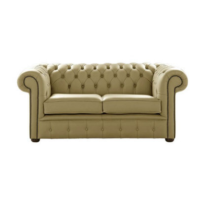 Chesterfield 2 Seater Shelly Golders Green Leather Sofa Settee Bespoke In Classic Style - image 1