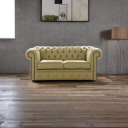 Chesterfield 2 Seater Shelly Golders Green Leather Sofa Settee Bespoke In Classic Style - thumbnail 3