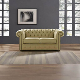 Chesterfield 2 Seater Shelly Golders Green Leather Sofa Settee Bespoke In Classic Style - thumbnail 2
