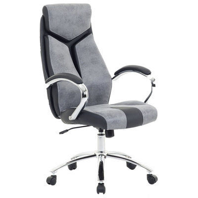 Beliani Office Chair Formula Faux Leather Grey - image 1