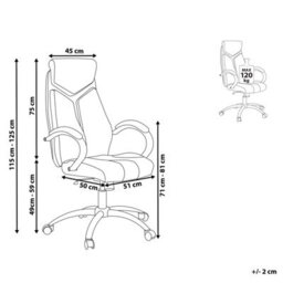 Beliani Office Chair Formula Faux Leather Grey - thumbnail 3