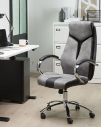 Beliani Office Chair Formula Faux Leather Grey - thumbnail 2