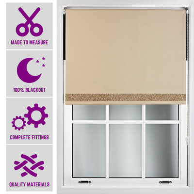 Furnished Cappuccino Blackout Blind With Gold Glitter Accent Made To Measure - (W)210Cm X (L)210Cm