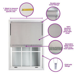 Furnished Cappuccino Blackout Blind With Gold Glitter Accent Made To Measure - (W)210Cm X (L)210Cm - thumbnail 8