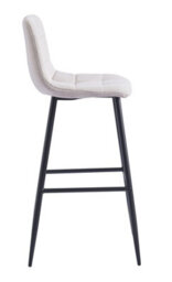Nordlys Set Of 2 Metal And Beige Fabric Bar Stools Modern Design Style Dining Room - thumbnail 4