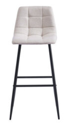 Nordlys Set Of 2 Metal And Beige Fabric Bar Stools Modern Design Style Dining Room - thumbnail 5