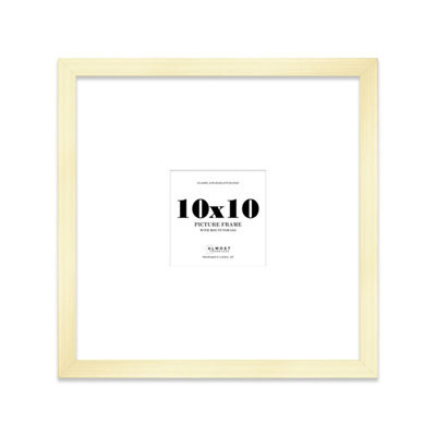 "10X10"" Gold Picture Frame - 10X10"" Square Frame With 6X6"" Mount For 10X10""/6X6"" Pictures Art Deco Style Room Decor, 1 Pack" - image 1