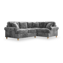 Alfie Charcoal Grey Right Hand Corner Sofa For Living Room - Fully Assembled By Roseland Furniture